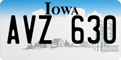 IA license plate AVZ630