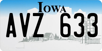 IA license plate AVZ633