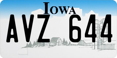 IA license plate AVZ644