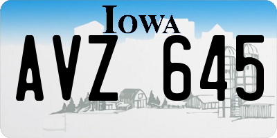 IA license plate AVZ645