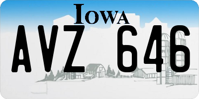 IA license plate AVZ646