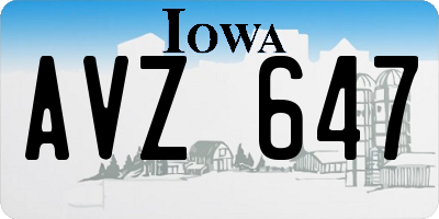 IA license plate AVZ647