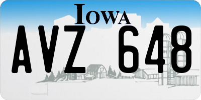 IA license plate AVZ648