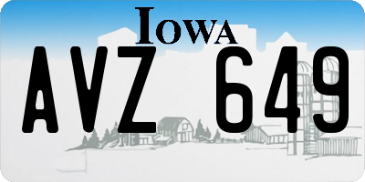 IA license plate AVZ649