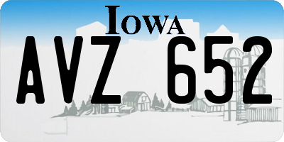 IA license plate AVZ652