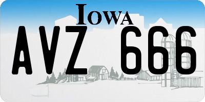 IA license plate AVZ666