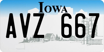 IA license plate AVZ667