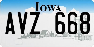 IA license plate AVZ668