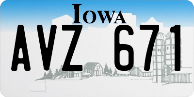 IA license plate AVZ671
