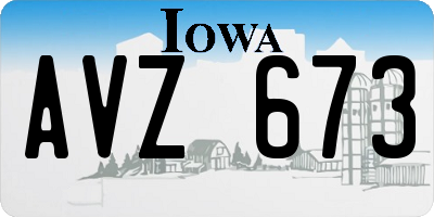 IA license plate AVZ673