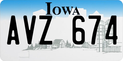 IA license plate AVZ674