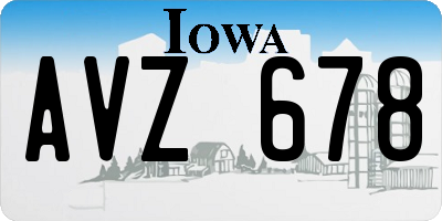 IA license plate AVZ678