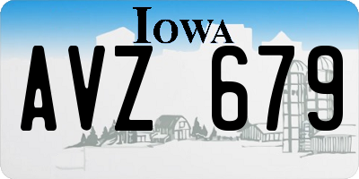 IA license plate AVZ679