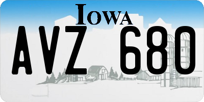 IA license plate AVZ680