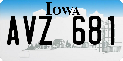 IA license plate AVZ681