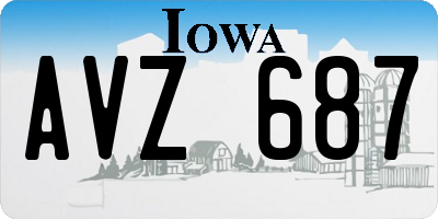 IA license plate AVZ687