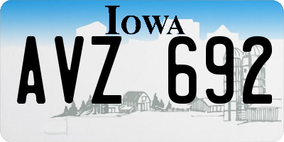 IA license plate AVZ692