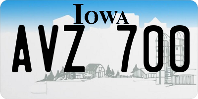 IA license plate AVZ700