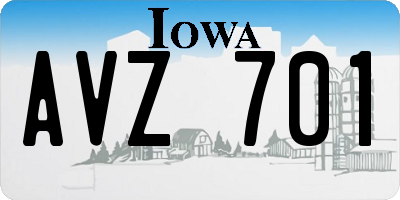 IA license plate AVZ701