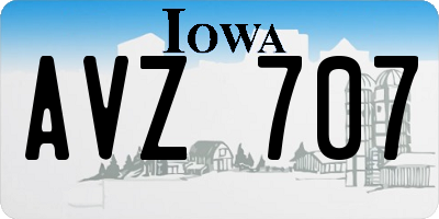 IA license plate AVZ707