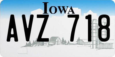 IA license plate AVZ718