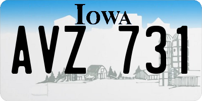 IA license plate AVZ731