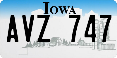 IA license plate AVZ747
