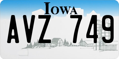 IA license plate AVZ749