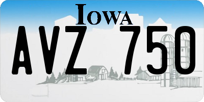 IA license plate AVZ750