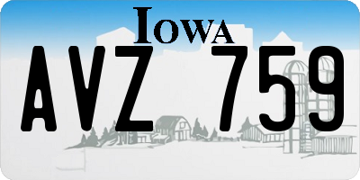 IA license plate AVZ759