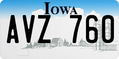 IA license plate AVZ760