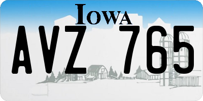 IA license plate AVZ765
