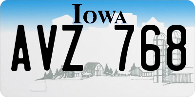 IA license plate AVZ768