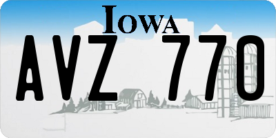 IA license plate AVZ770