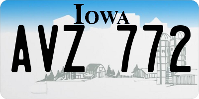 IA license plate AVZ772