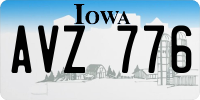 IA license plate AVZ776