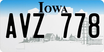 IA license plate AVZ778