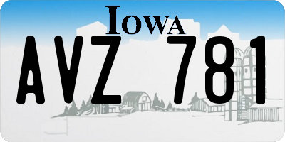 IA license plate AVZ781