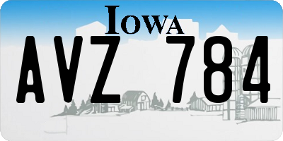 IA license plate AVZ784