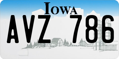 IA license plate AVZ786