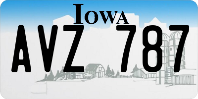 IA license plate AVZ787