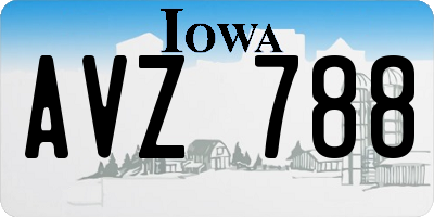 IA license plate AVZ788