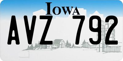 IA license plate AVZ792