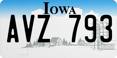 IA license plate AVZ793