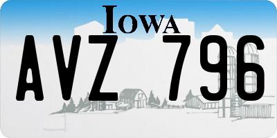IA license plate AVZ796