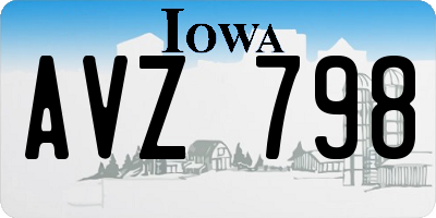 IA license plate AVZ798