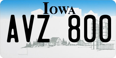 IA license plate AVZ800