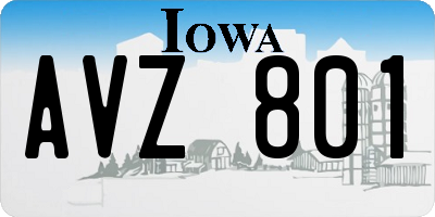 IA license plate AVZ801
