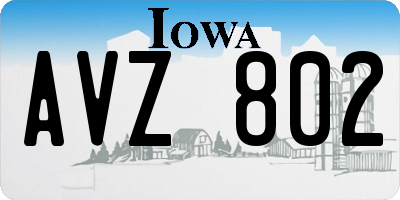 IA license plate AVZ802