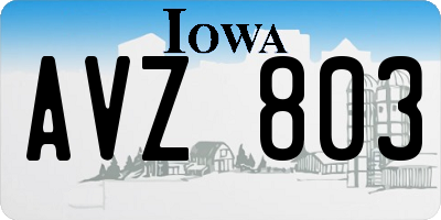 IA license plate AVZ803